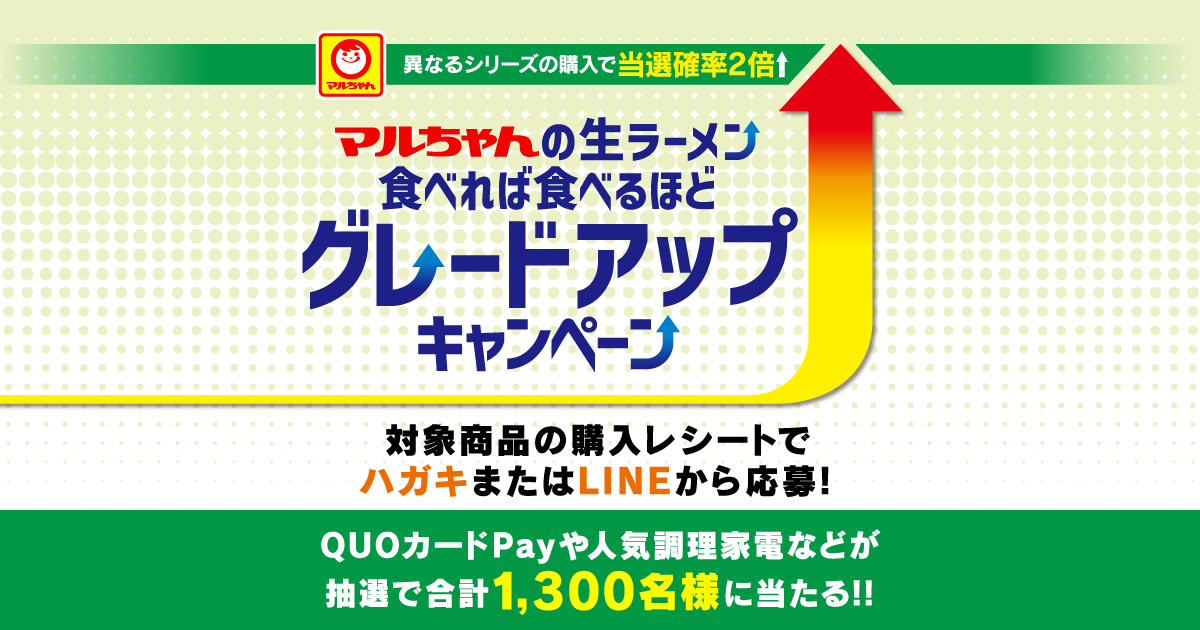 マルちゃんの生ラーメン食べれば食べるほどグレードアップCP